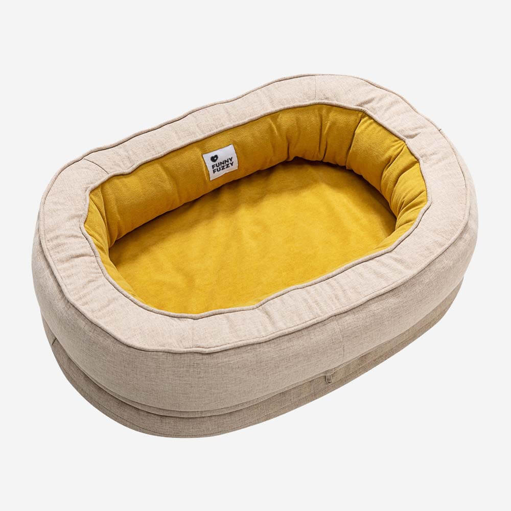 Orthopedisch Hondenmand Donut Rond met Hoge Rand en Antislip Onderkant voor Kleine Middelgrote Grote Honden | Sansoti