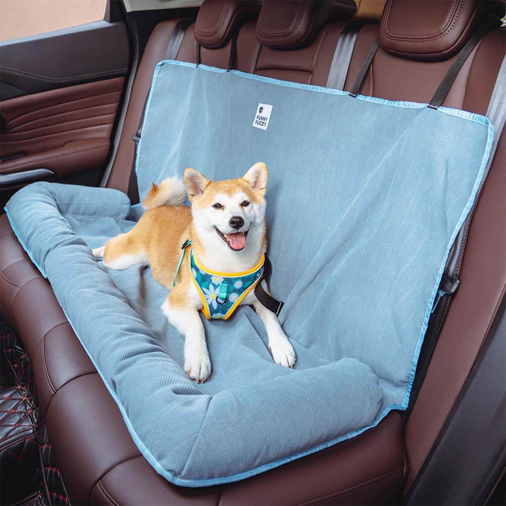 Hondenmand Autostoel Waterafstotend met Antislip Bodembescherming Luxe Zitkussen voor Auto Hond Reizen | Sansoti