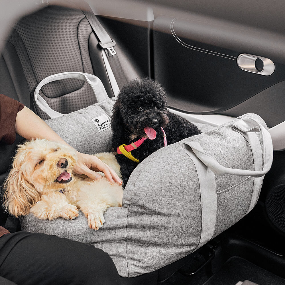 Autostoel Hondenmand First Class - Comfortabel Reiskussen voor Hond of Kat - Verstelbaar Wasbaar Autoreizen | Sansoti