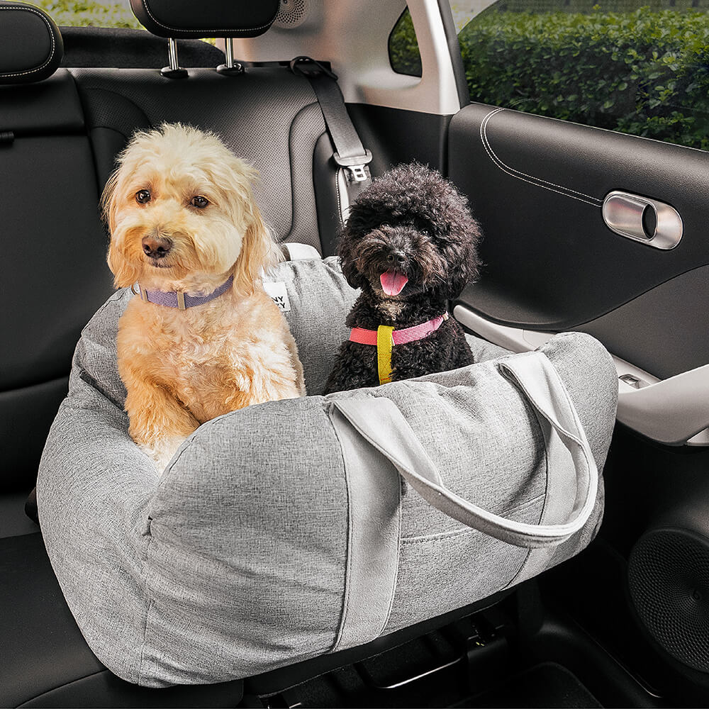 Autostoel Hondenmand First Class - Comfortabel Reiskussen voor Hond of Kat - Verstelbaar Wasbaar Autoreizen | Sansoti