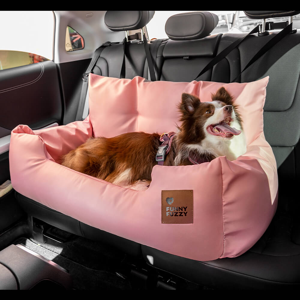 Hondenmand Auto Achterbank Medium/Large met Veiligheidsriemen & Opbergtasje - Comfortabel Veilig Reizen Hond | Sansoti