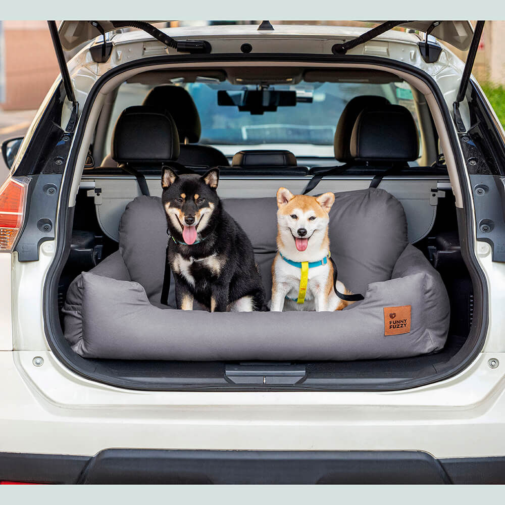 Hondenmand Auto Achterbank Medium/Large met Veiligheidsriemen & Opbergtasje - Comfortabel Veilig Reizen Hond | Sansoti