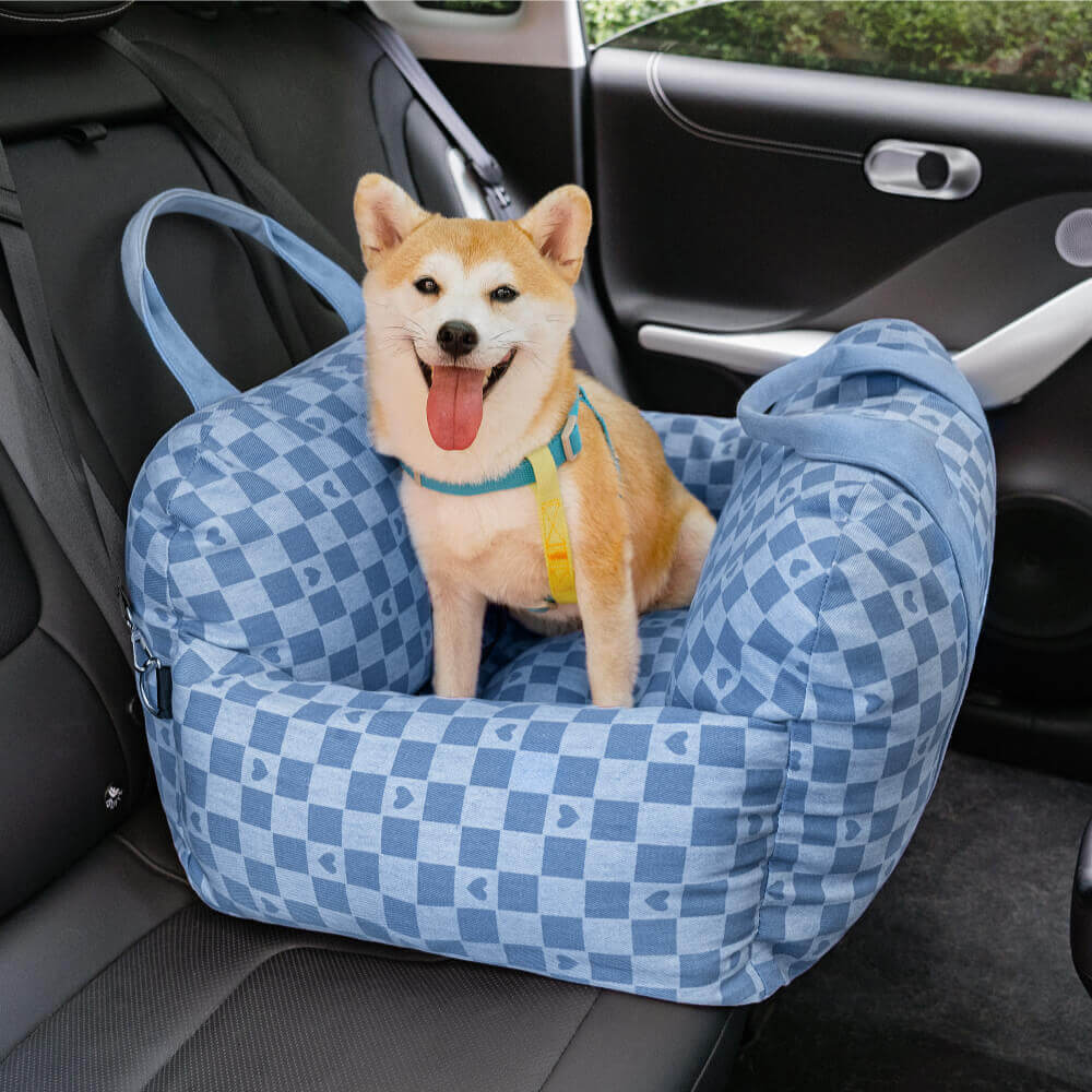 Autostoel Hondenmand First Class - Comfortabel Reiskussen voor Hond of Kat - Verstelbaar Wasbaar Autoreizen | Sansoti