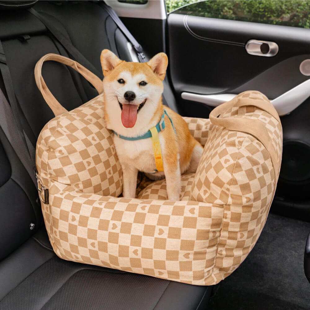 Autostoel Hondenmand First Class - Comfortabel Reiskussen voor Hond of Kat - Verstelbaar Wasbaar Autoreizen | Sansoti