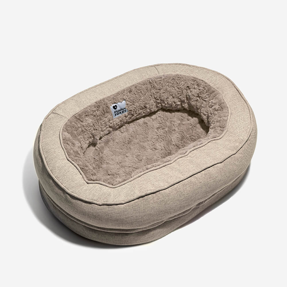 Orthopedisch Hondenmand Donut Rond met Hoge Rand en Antislip Onderkant voor Kleine Middelgrote Grote Honden | Sansoti
