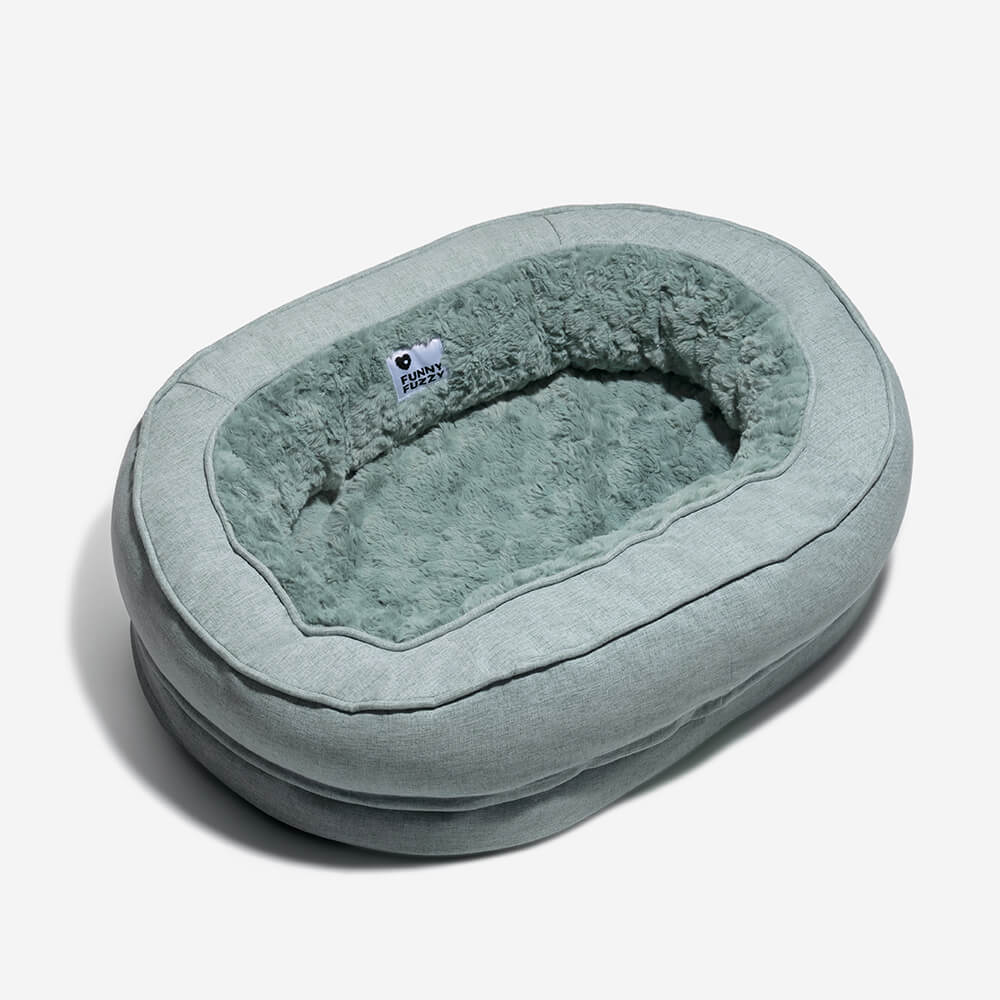 Orthopedisch Hondenmand Donut Rond met Hoge Rand en Antislip Onderkant voor Kleine Middelgrote Grote Honden | Sansoti