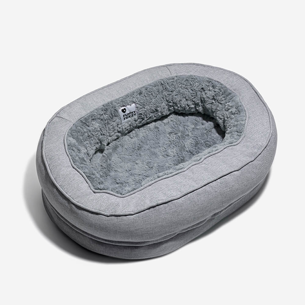 Orthopedisch Hondenmand Donut Rond met Hoge Rand en Antislip Onderkant voor Kleine Middelgrote Grote Honden | Sansoti