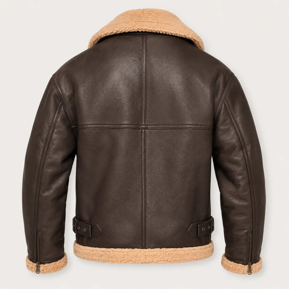 Gefütterte Aviatorjacke für Herren, Winterjacke in winddichter Lederoptik, warme Winterkleidung für Herbst und Winter | Sansoti