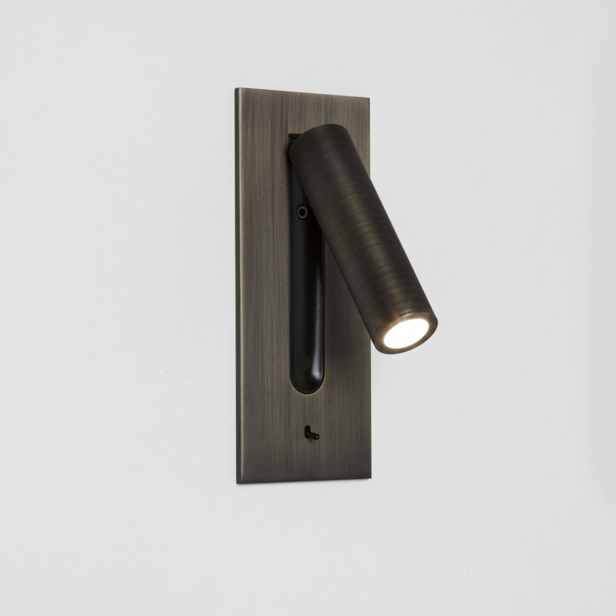 Applique murale de chambre à coucher LED à bras articulé, liseuse à intensité variable et réglable avec interrupteur, aluminium, bronze et noir, lampe de chevet | Sansoti