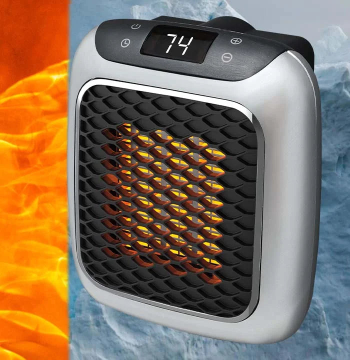 Compact Electric Heater 800W Timer Tip-Over Protection Bedroom Office Quiet Plug-In Heating | Sansoti