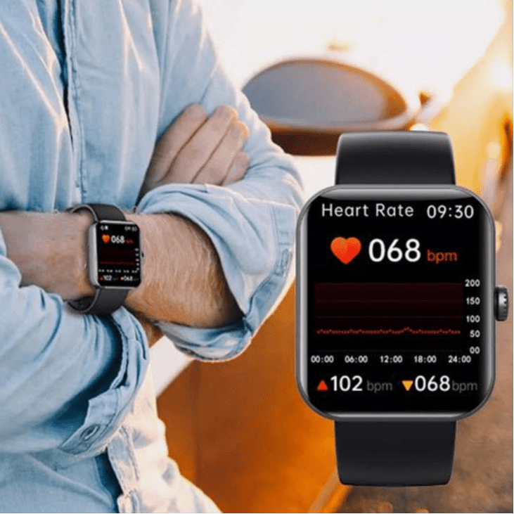 Gesundheitsuhr mit Herzfrequenz-, Blutdruck- und Sauerstoffmessung, Schlaftracker, Sportmodi, iOS, Android und magnetischem Ladegerät | Sansoti