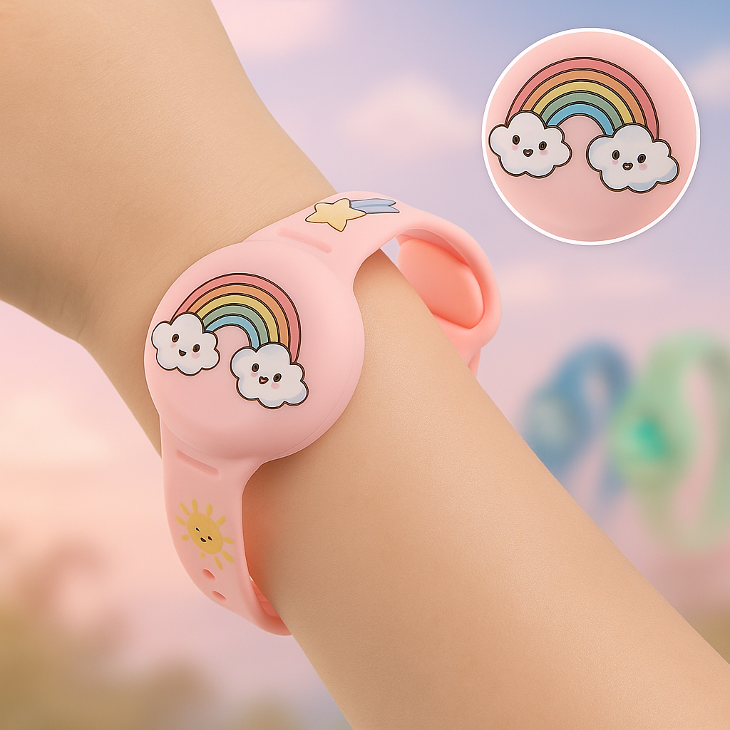 Siliconen Kinderarmband met Tracker-houder | Verstelbaar Sportarmband Speelse Designs | Sansoti