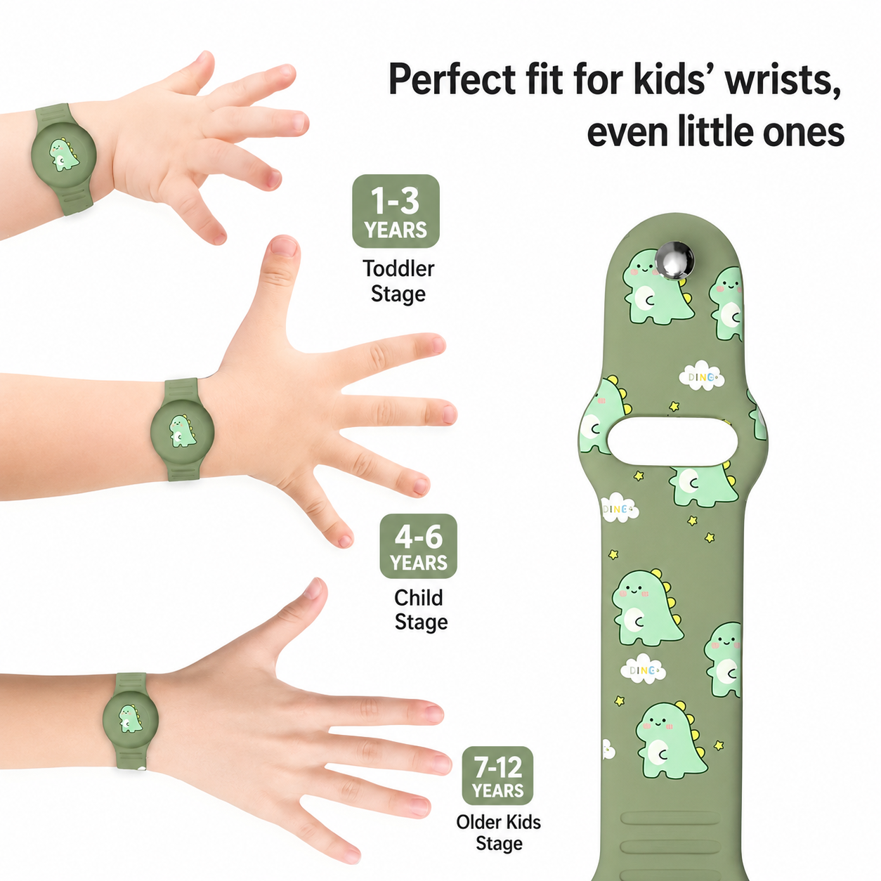GPS Kinderarmband met Locatietracking | Verstelbaar Siliconen Polsbandje | KidLoca | Speelse Karakters voor Veiligheid Onderweg | Sansoti