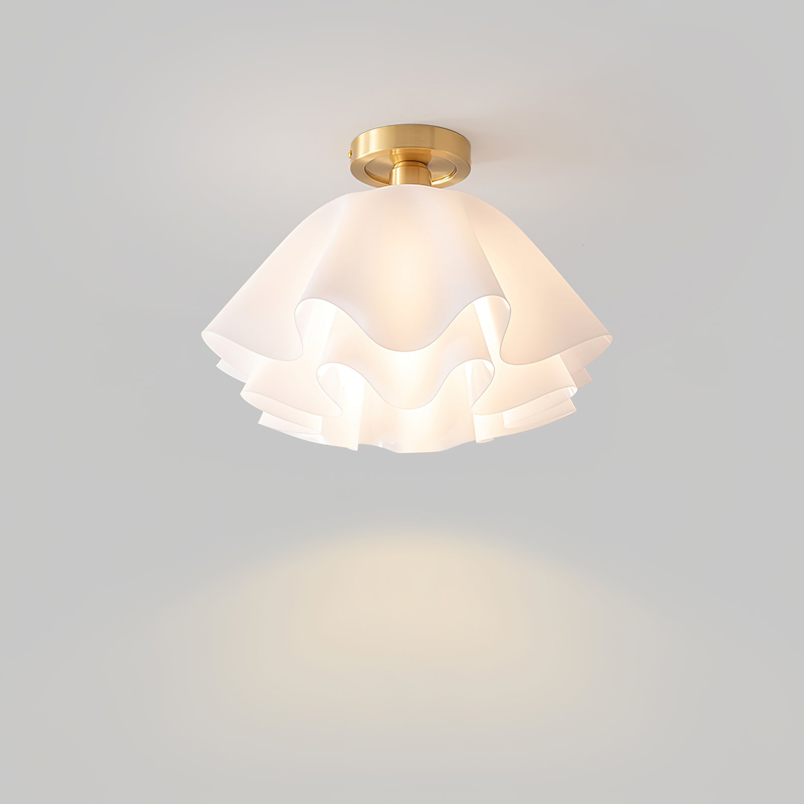 Plafondlamp Modern Gevouwen Design Acryl Koper E27 LED Woonkamer | Sansoti