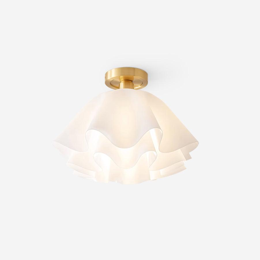 Plafondlamp Modern Gevouwen Design Acryl Koper E27 LED Woonkamer | Sansoti