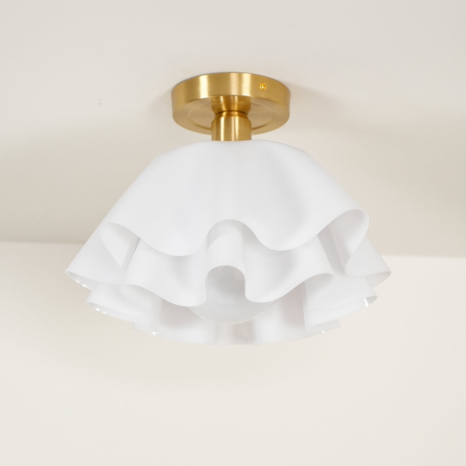 Plafondlamp Modern Gevouwen Design Acryl Koper E27 LED Woonkamer | Sansoti