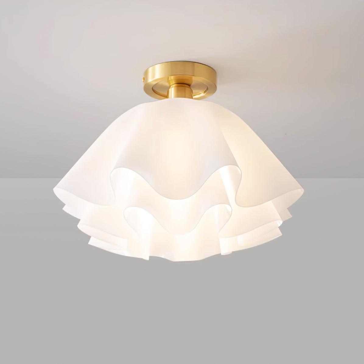 Plafondlamp Modern Gevouwen Design Acryl Koper E27 LED Woonkamer | Sansoti