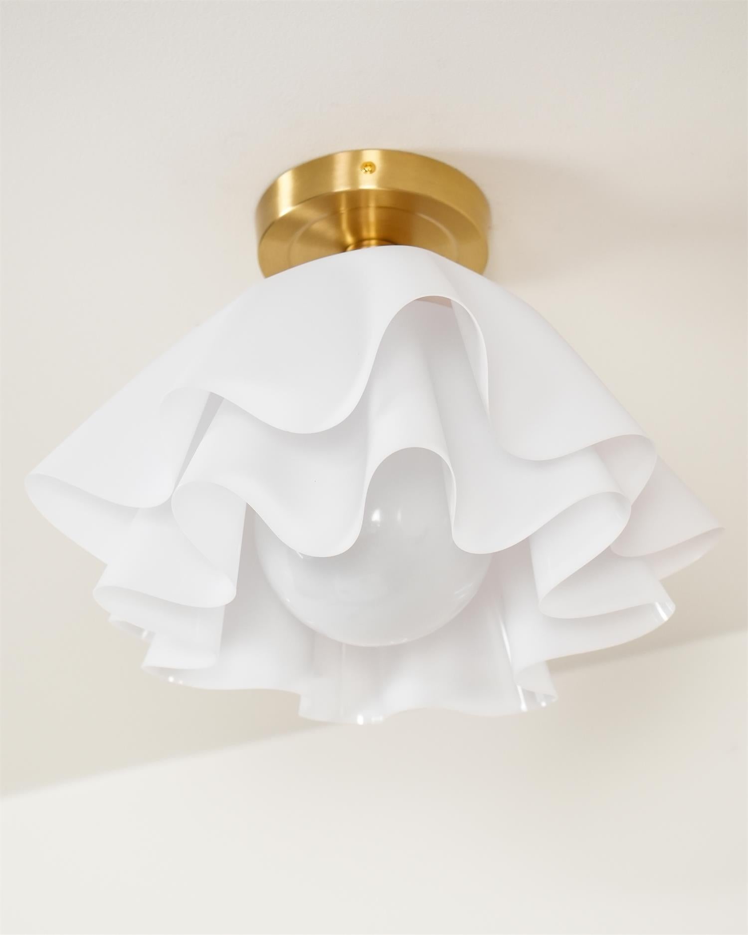 Plafondlamp Modern Gevouwen Design Acryl Koper E27 LED Woonkamer | Sansoti