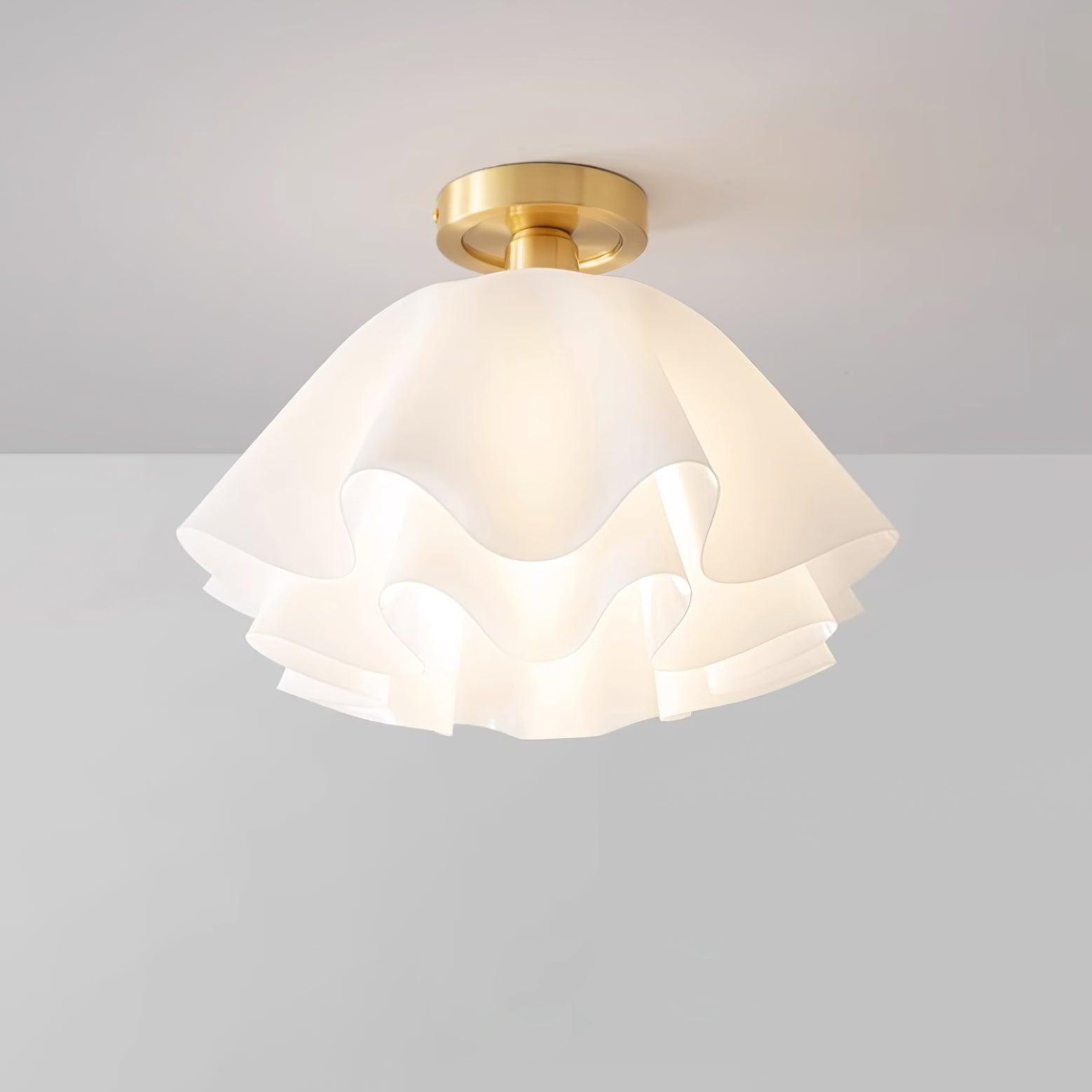Plafondlamp Modern Gevouwen Design Acryl Koper E27 LED Woonkamer | Sansoti