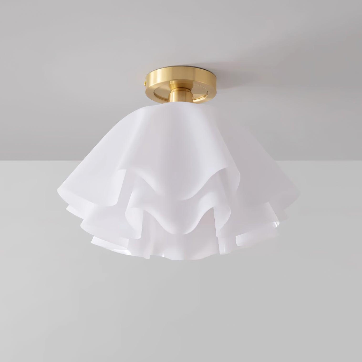 Plafondlamp Modern Gevouwen Design Acryl Koper E27 LED Woonkamer | Sansoti