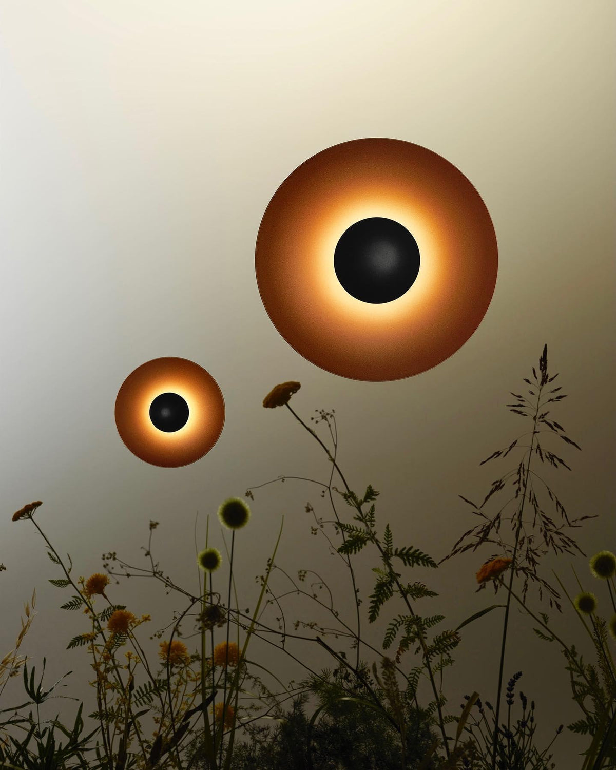 Round LED Wall Light Eclipse Metal Ceiling Light Modern Minimalist Lighting Living Room Bedroom | Sansoti