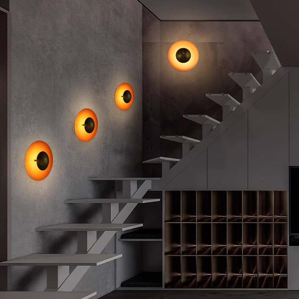 Round LED Wall Light Eclipse Metal Ceiling Light Modern Minimalist Lighting Living Room Bedroom | Sansoti