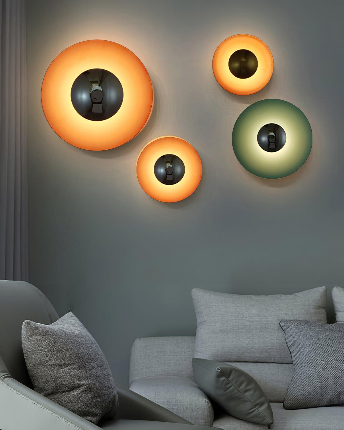 Round LED Wall Light Eclipse Metal Ceiling Light Modern Minimalist Lighting Living Room Bedroom | Sansoti