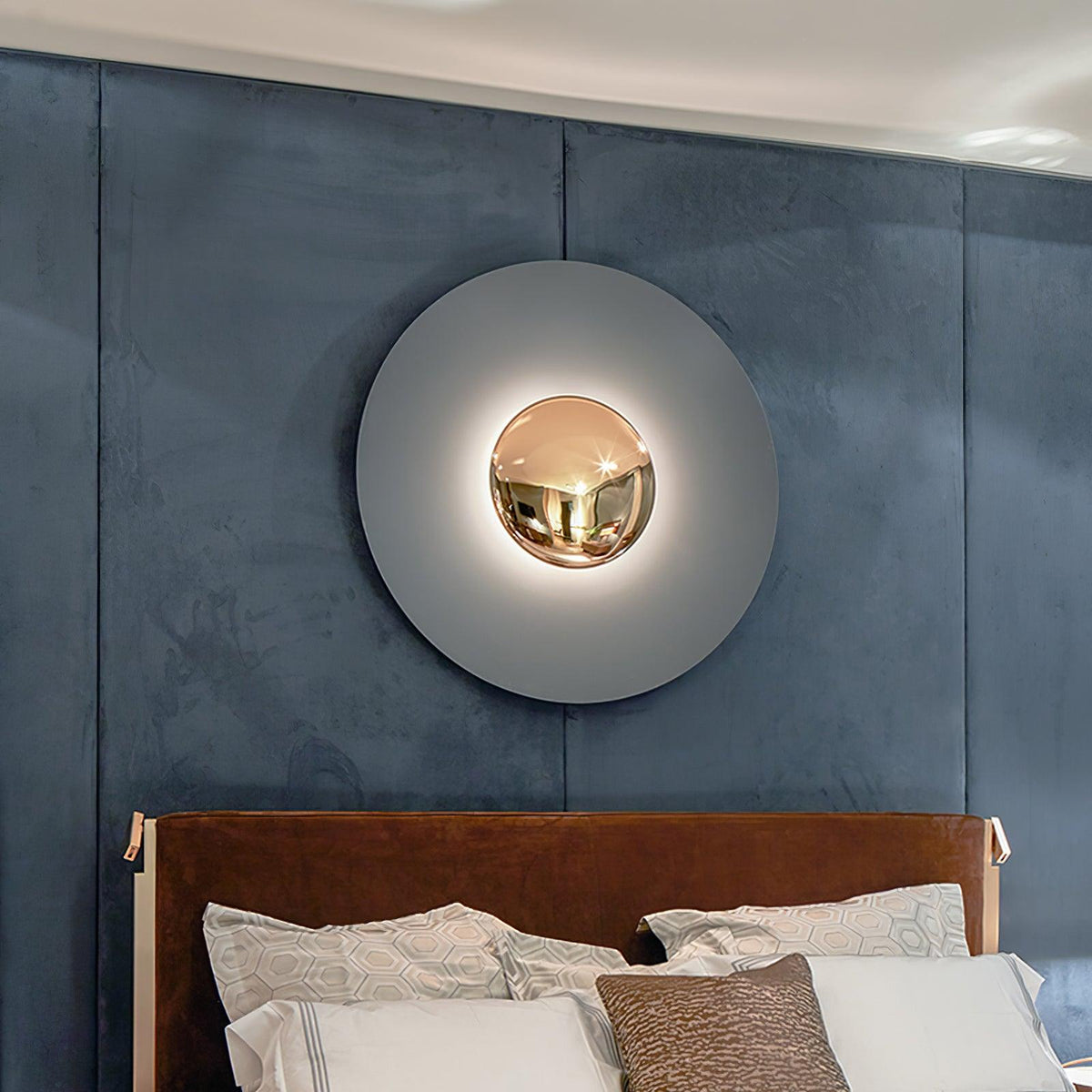 Round LED Wall Light Eclipse Metal Ceiling Light Modern Minimalist Lighting Living Room Bedroom | Sansoti