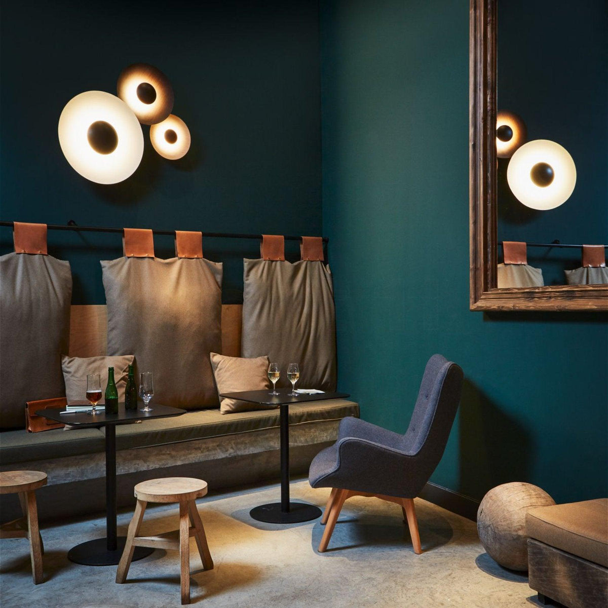 Round LED Wall Light Eclipse Metal Ceiling Light Modern Minimalist Lighting Living Room Bedroom | Sansoti
