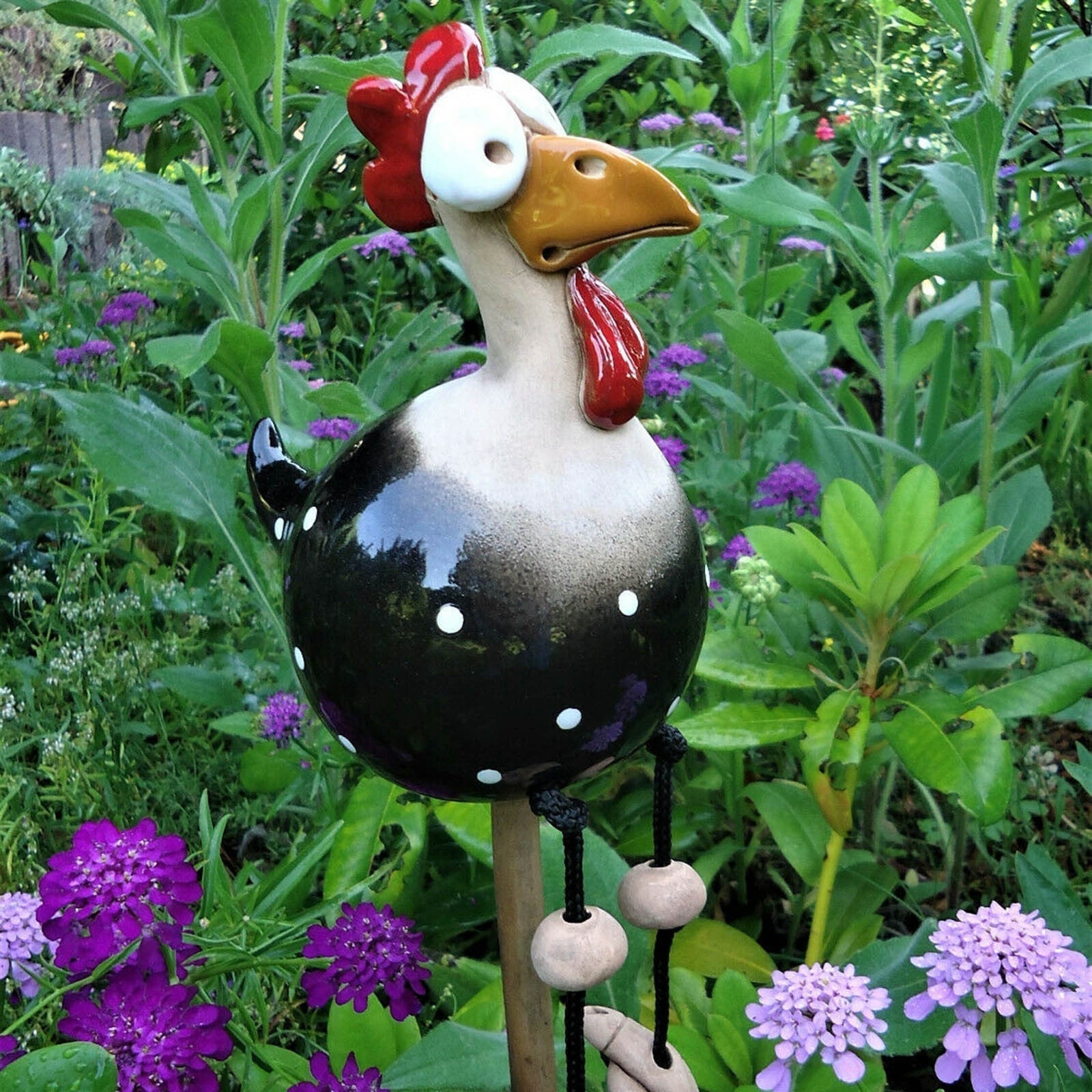 Decoratieve Kipdecoratie Weerbestendig Tuinbeeldje voor Hek of Terras | Sansoti