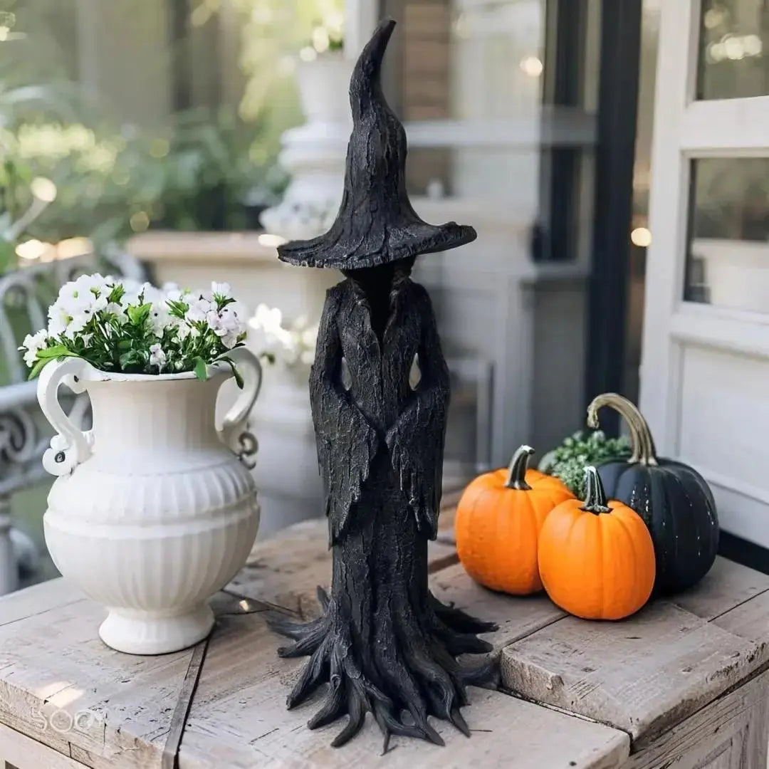 Handgemaakte Heksen Tuinfiguur 26cm Bescherming Natuurlijke Energie Weerbestendig Hars Sfeervol Exterieur Interieur Mystic Guardian | Sansoti