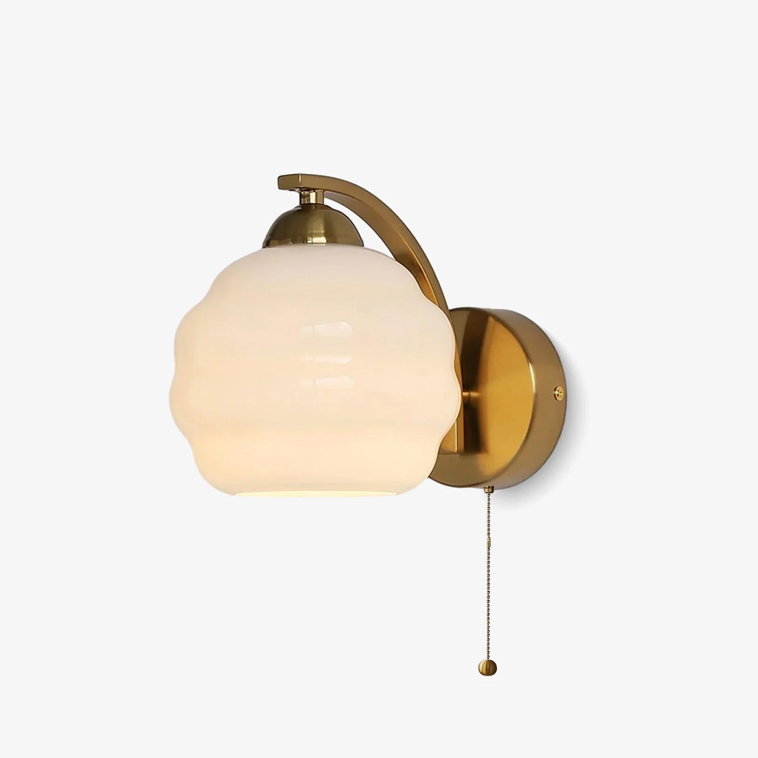 Art Deco Wandlamp met Gebogen Glazen Kap Vintage Stijl | Sansoti