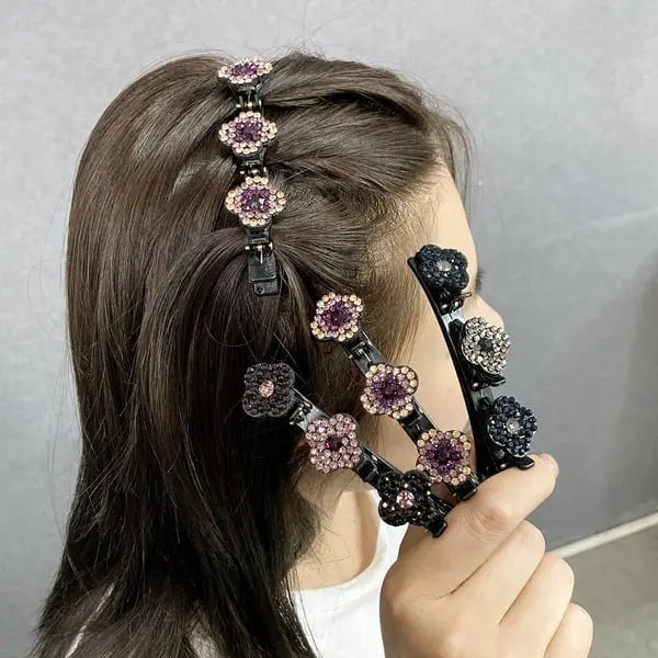 Gevlochten Haarspeld met Kristallen – Elegante Glans voor Elke Haarlook | Sansoti