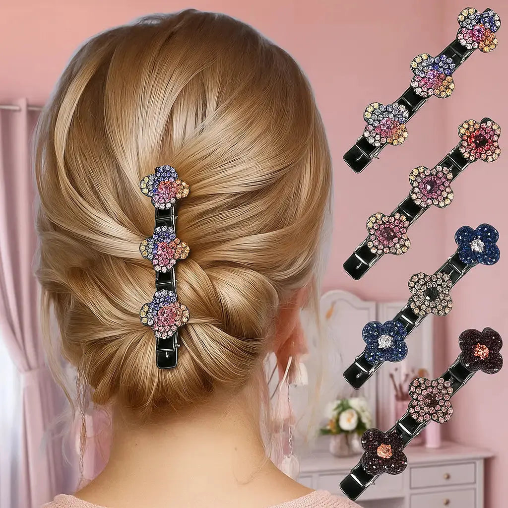 Gevlochten Haarspeld met Kristallen – Elegante Glans voor Elke Haarlook | Sansoti