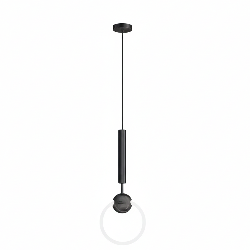Runde Hängeleuchte mit LED-Ring Aluminium Gold Schwarz Verstellbar Esszimmer Schlafzimmer Wohnzimmer Modernes Design | Sansoti