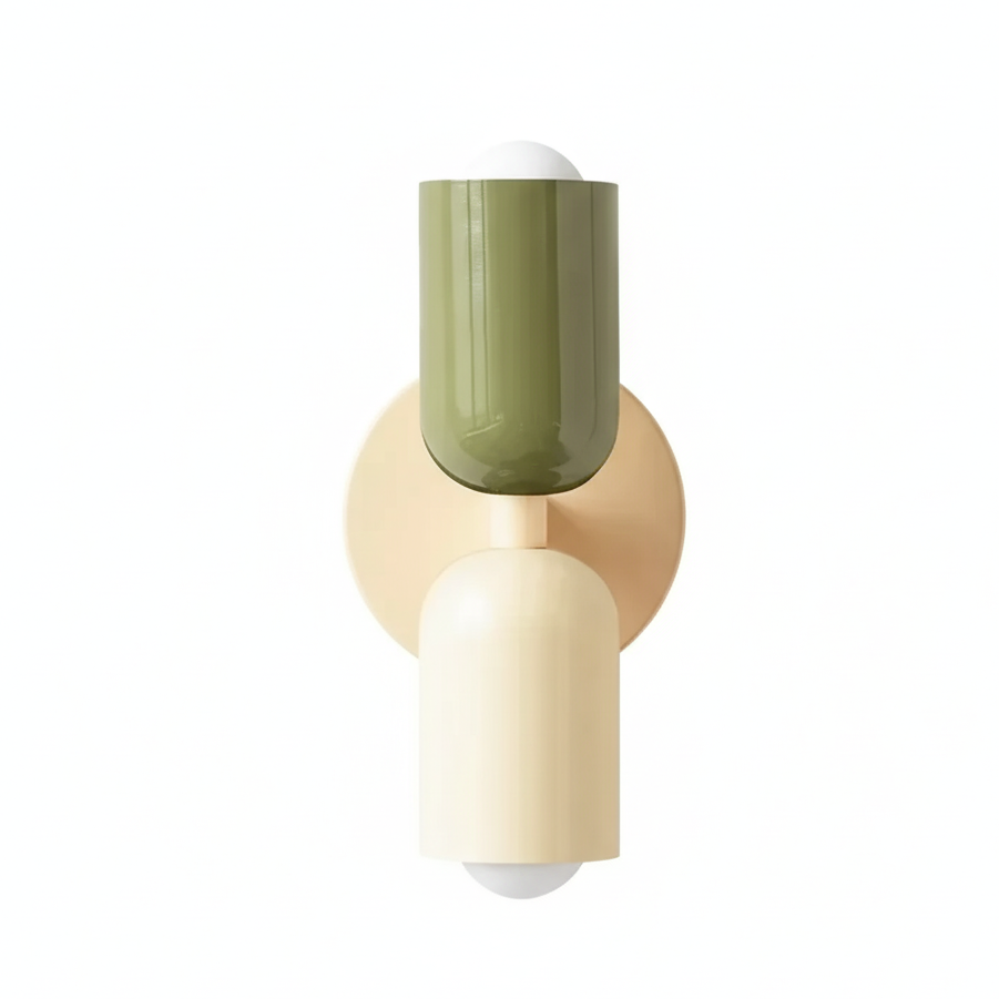 Metalen Wandlamp Dubbelzijdig Pastel E27 LED 25cm Slaapkamer Hal Eetkamer Scandinavisch Lichtontwerp | Sansoti