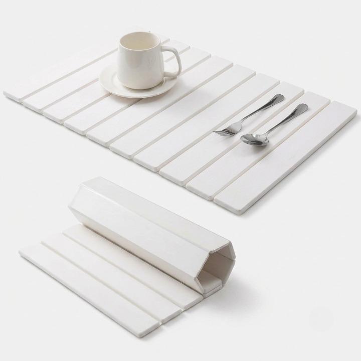 Absorberende Mat van Diatomeeënaarde 40×30 cm - Snel Drogend, Opvouwbaar, Keukenaccessoire voor Afwas en Servies | Sansoti