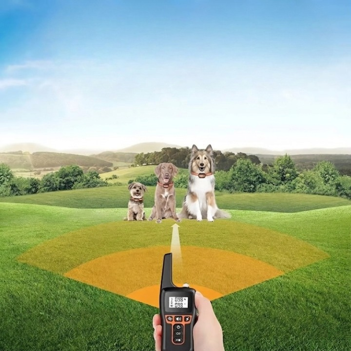 Trainingshalsband voor Honden met Afstandsbediening 1000m Bereik Oplaadbaar Waterdicht IP67 Verstelbaar 20-65cm Trillingen Geluid Stimulatie 9 Intensiteitsniveaus Geschikt 5-50kg | Sansoti