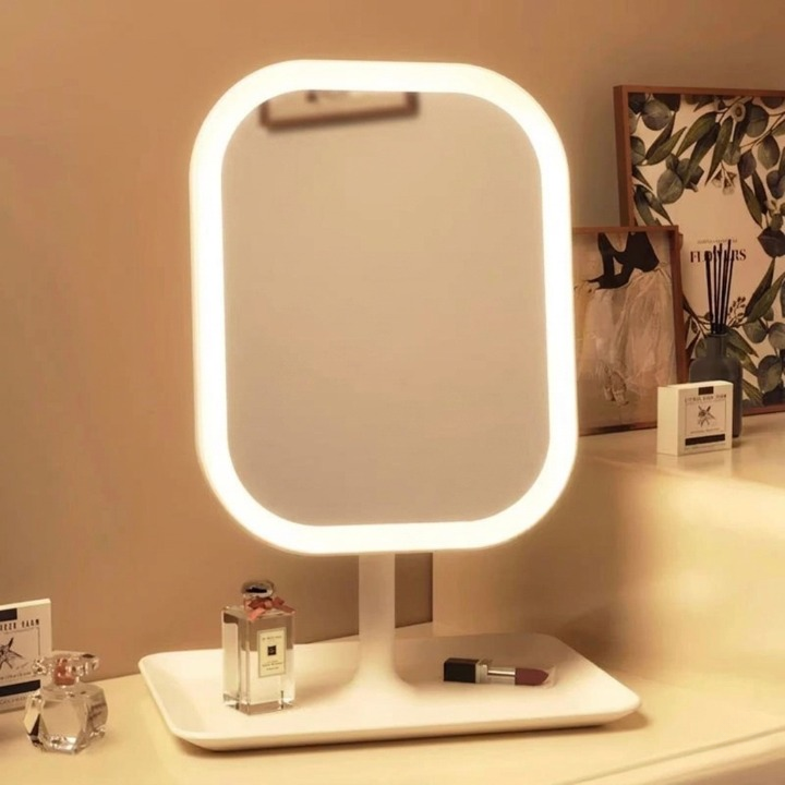 Verlichte Make-upspiegel met 3 Lichtmodi Dimbaar Touch LED Tafelmodel voor Schminken | Sansoti
