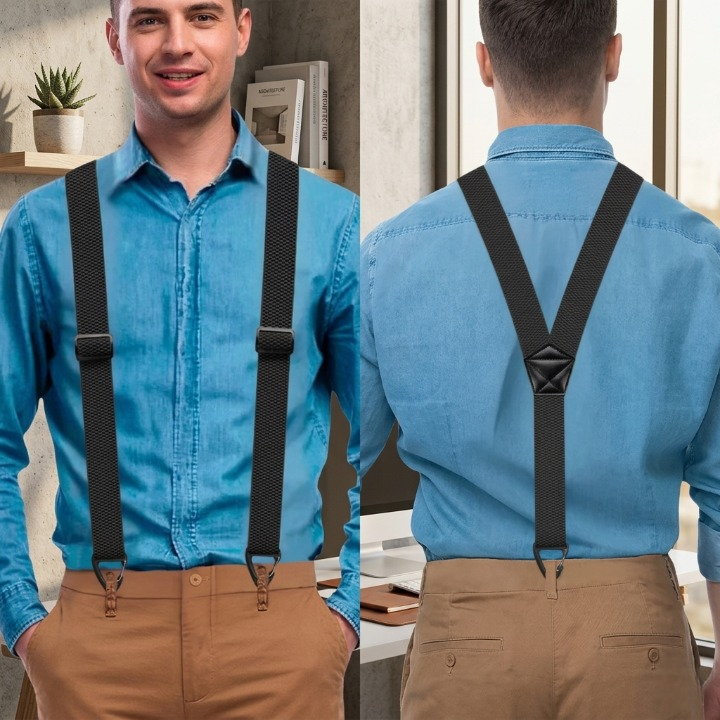 Herenbretels met Haakclips – Verstelbaar X-Back en Y-Vorm voor Perfecte Pasvorm | Sansoti