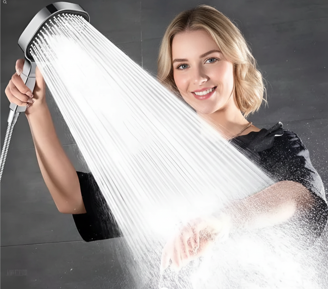Turbo Douchekop met Verhoogde Waterdruk en Ingebouwd Filtratiesysteem – 3 Straalstanden – Eenvoudige Installatie | Sansoti