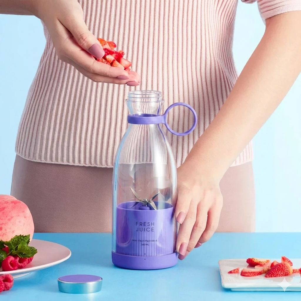 Draagbare Blender Fles PCTG BPA-vrij 420ml 23cm 20W Smoothie Mixer USB Oplaadbaar Edelstaal Messen Sportfles Gym Kantoor | Sansoti