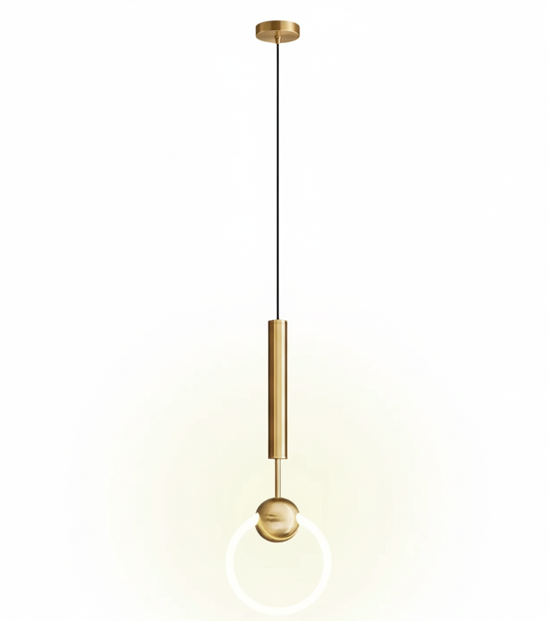 Runde Hängeleuchte mit LED-Ring Aluminium Gold Schwarz Verstellbar Esszimmer Schlafzimmer Wohnzimmer Modernes Design | Sansoti