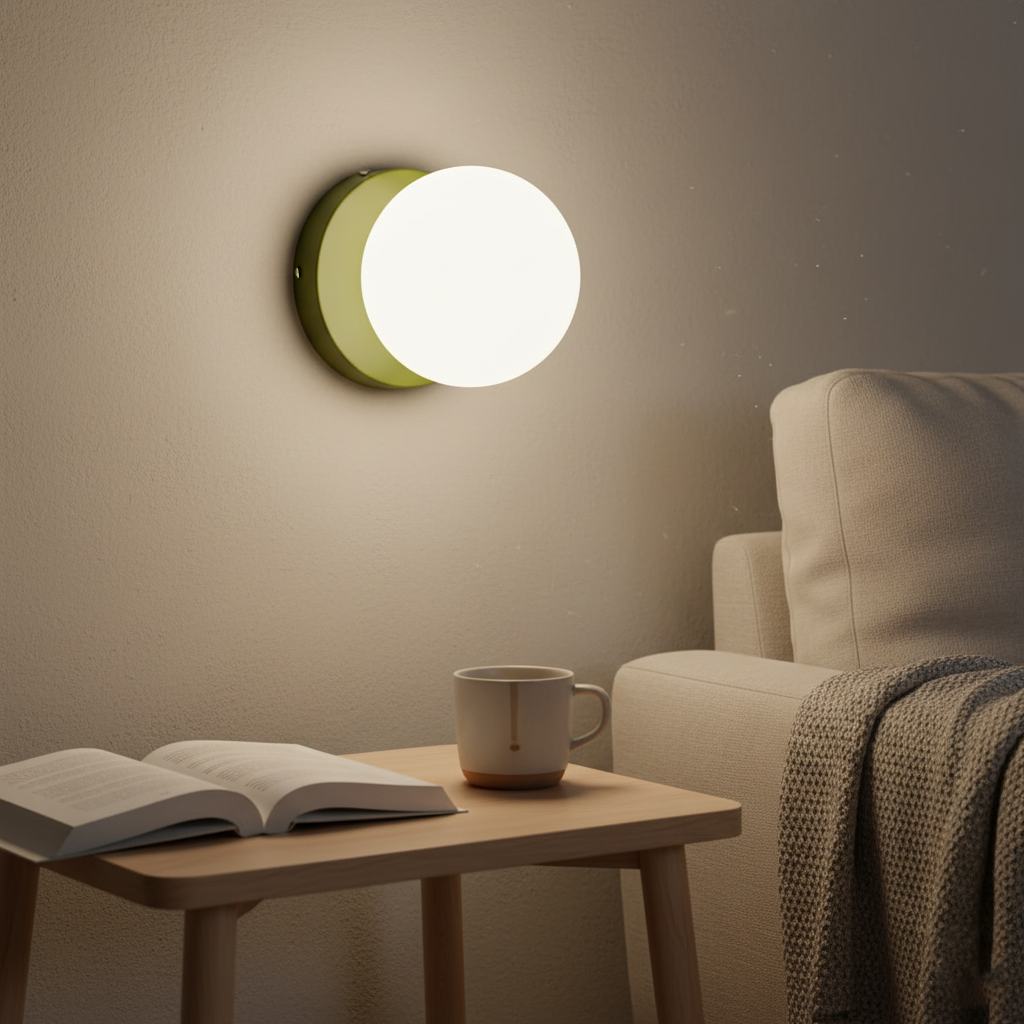 Wandlamp Glas Rond Nordisch Minimalistisch G9 LED Zwart Wit Groen Slaapkamer | Sansoti