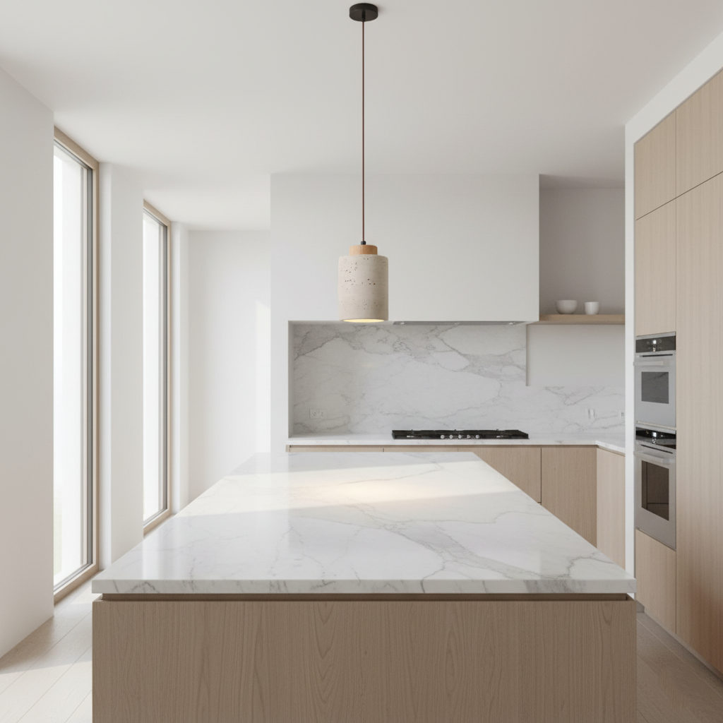 Wandleuchte Marmor Alabaster Rund LED 3000K Travertin Nordic Design | Restfield