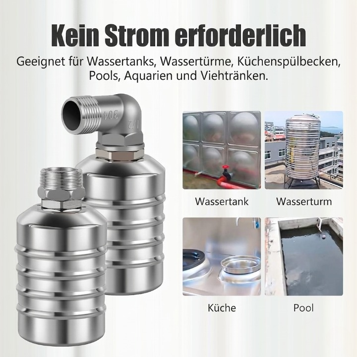Vlotterventiel Automatisch RVS 304 Zonder Stroom voor Watertank Cisterne Regeling | Sansoti