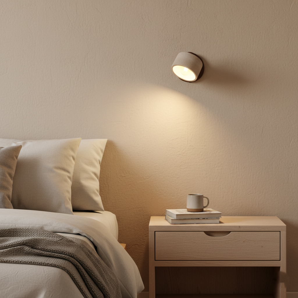 Wandlamp Travertin Steen LED E27 3000K Japandi Compact Rond | Sansoti
