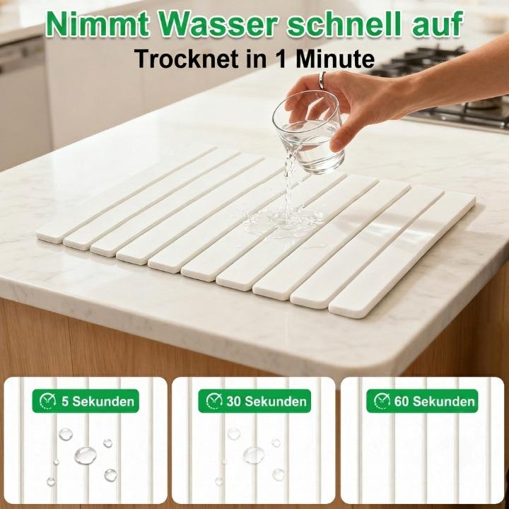 Absorberende Mat van Diatomeeënaarde 40×30 cm - Snel Drogend, Opvouwbaar, Keukenaccessoire voor Afwas en Servies | Sansoti