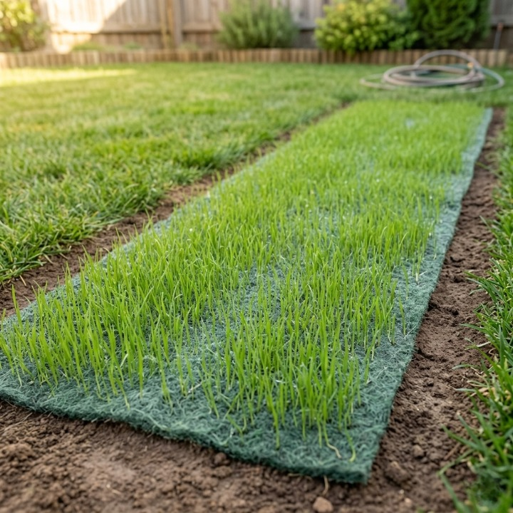 Grasmat Biologisch Afbreekbaar 300x20cm Gazon Kale Plekken Herstel Tuin Graszaad Mat Inzaaien Duurzaam 2 Stuks | Sansoti