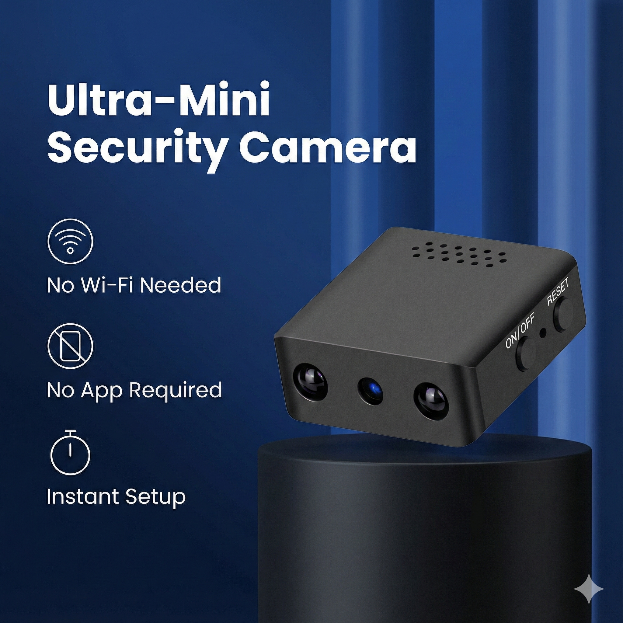 Compacte HD Beveiligingscamera met Audio en Bewegingsdetectie Nachtzicht Wi-Fi | Sansoti